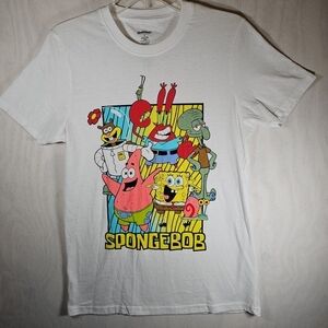 Nickelodeon Spongebob White T-Shirt Size M